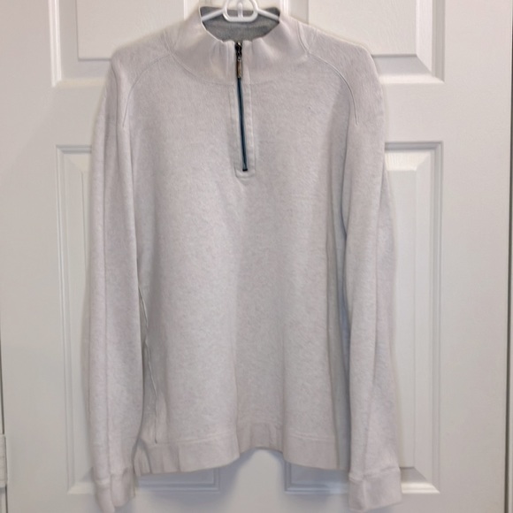 REVERSIBLE Tommy Bahama Flip Coast Half Zip Sweater -Continental Heather Size XL - Picture 2 of 7